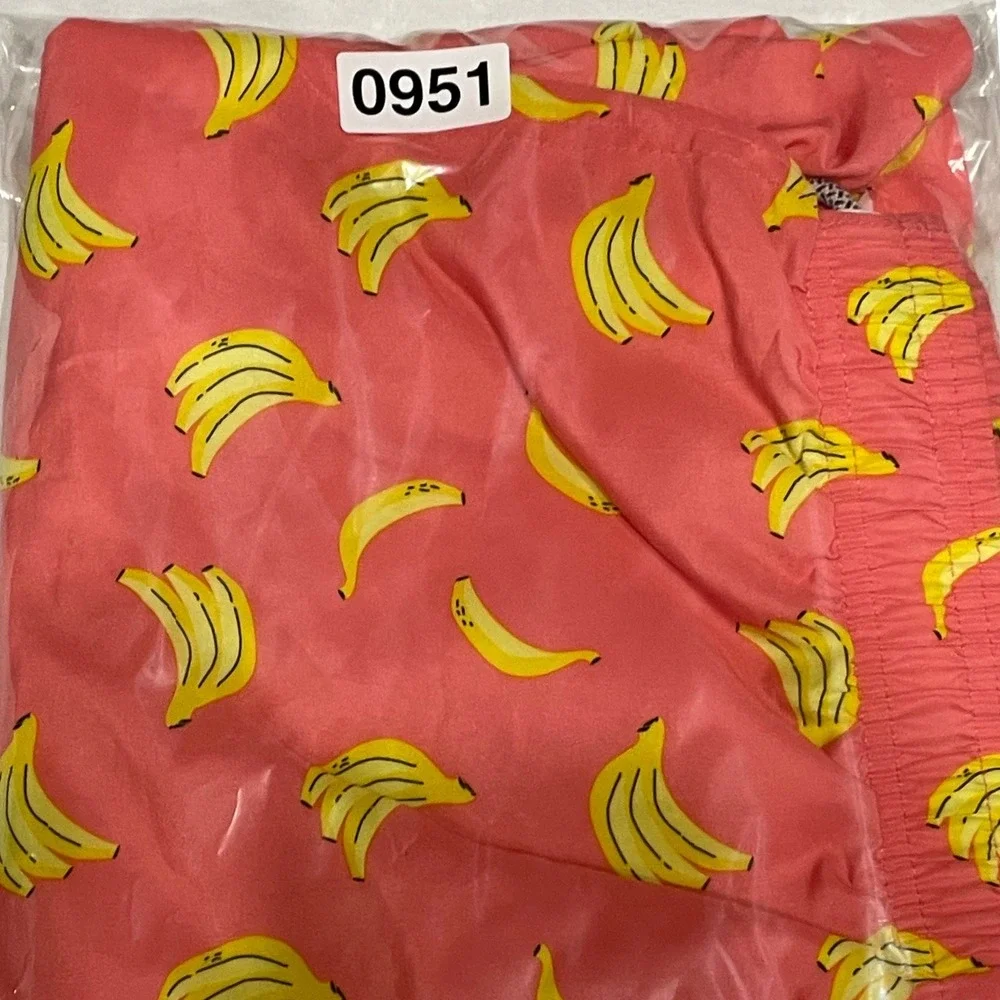 Maamgic Swim Trunks XL Pink Banana Print‎ Mens Mesh Lined Board Shorts Excellent